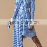 Women Fashion Party Dress New Design Asymmetrical Stripe Dress thumbnail-6