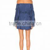 Latest Western Dress Patterns for Girls Long Puff Sleeve off Shoulder Summer Dress thumbnail-2