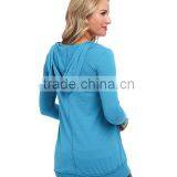 100 % Cotton European Style Plain Long Sleeve Classic Jersey Fabric Pullover Hoodie for Women thumbnail-6