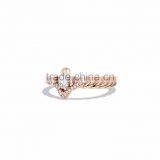 Delicate CZ Studded Rose Gold Plated Ring Design thumbnail-1