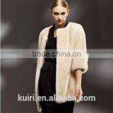 European Style Pure Colour Woman Faux Fur Overcoat Lady Rabbit Fur Witer Fashionable Coat thumbnail-1