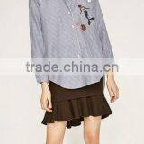 Runwaylover EY2369B 2017 Women Fashion Embroidery Stripe Blouse thumbnail-1