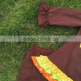 2T-7 New Baby Girls Thanks Giving Pant Outfits Turkey Boutique Outfits Matching Hair Bows and Chunky Necklace Set thumbnail-5