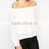 Cold Shoulder Design Long Sleeves Lady Blouse Fashion New Blouse 2015 thumbnail-4