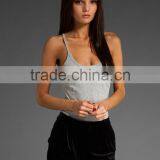 Women's Grey Low Cut Yoga Tank Tops thumbnail-1