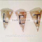 Winter Decoration Christmas Burlap Bunting, Hessian Let It Snow Bunting With Shabby Chic Rustic Style thumbnail-2