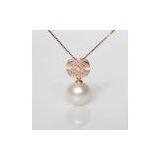 Fine Jewelry 18k Rose Gold Plated 925 Silver Freshwater Pearl Pendant thumbnail-1