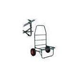Durable Adjustable Height Powder Coated Iron Frame Double Wheels Folding Fishing Tackle Trolley