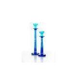 Custom Blue Blown Glass Candle Holders for Home / KTV / Bar Decoration thumbnail-1