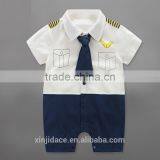 2017 Baby Boys Gentleman Vest Tie Rompers Climbing Clothes Jumpsuit Kids Modelling Infant Short Sleeve Climb Clothes thumbnail-6