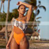 Sexy Women Snake Printed Bikini + headband Hairband Push-Up Pad Sport Swimwear Off shoulder long Sleeved Swimsuit Set