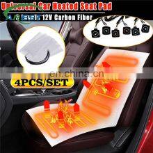 2 seat 4 pads 3 Levels 12V Car Heated Seat Pads Carbon Fiber Universal Auto Heat Heating seat cover Winter Warmer Cushion