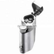 Metal Inflatable Three Flush High Quality Blue Fire Windproof Multi - Function Gas Lighter thumbnail-3