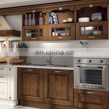 North American Classic Oak Solid Wood Kitchen Furniture Pantry Storage Island Cherry Wood Kitchen Cabinets thumbnail-3