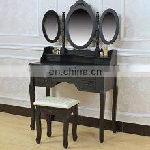 French Vintage Style Make up Dresser Table With 7 Drawers Wooden Dressing Table Designs