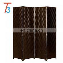 Eco-friendly 4 Panel Waterproof and Foldable Room Divider Wood Screen thumbnail-4