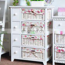 Living Room Wicker Furniture & Cabinet With Wicker Basket Drawer thumbnail-1