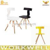 WorkWell High Quality Cheap Plastic Leisre Chair With Wood Legs KW-P15