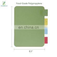 Wood Cutting Board With Mats 4 Color Coded Plastic Cutting Mats Set With Food Icons Non Slip Chopping Board for Kitchen thumbnail-4