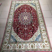 Yamei Lagend Red Color Persian Silk Carpet and Rug 4x6ft thumbnail-1