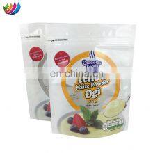 Custom Printed Cheese Stand up Pouch Bag Food White Plastic Sealed Packaging With Zipper