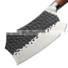 7.5 Inch Professional Forged Hammered Stainless Steel Kitchen Chopping Knife Cleaver With Rose Wood Handle Butcher Knife thumbnail-2