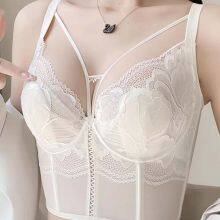 Factory Sale White Lace Bodysuit Built in Bra Shapewear Bodysuit Tops for Women Plunge Deep V Neck Body Suits Backless Tummy Control Going Out