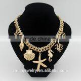 2016 Modern Latest Design Gold Starfish Necklace Handmade Chunky Necklace thumbnail-1