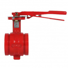 Ductile Iron Hand Operated Flow Soft Seal Fire Fighting Worm Gear Grooved Turbine Signal Butterfly Valve thumbnail-4