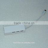 China Factory Price Type C USB-C Cable Adapter 3 USB Ports RJ45 Ethernet Connector for Macbook 12" for Dropshipping thumbnail-6