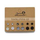 Fashion Rock Mixed Style Cool Tone Round Gemestone Stud Earrings Set Lots thumbnail-1