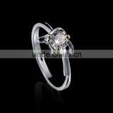 New 4 SIzes Fashion Zircon Inlaid Women Engagement Wedding Rings Silver