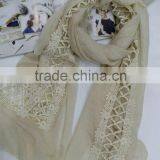 2016 Newest Fashion Casual Hollow Out Embroidery Lace Scarf Women Hijab Quality Choice thumbnail-3