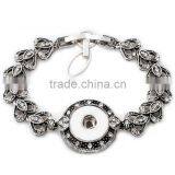 Snap Bracelet&Bangles Newest Design Chain Antique Silver Plated 18mm Ginger Snap Button Bracelet Pulseras Vintage Snap Bracelets