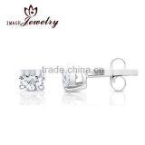 925 Sterling Silver Earrings White Gold Diamond Stud Earrings for Ladies Earrings thumbnail-1