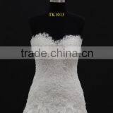 Factory Real Sample! 2016 New Elegant Mermaid Sweetheart Full Skirt Long Train Lace Wedding Dress thumbnail-2