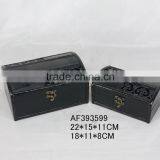 Simple Hollowed Out Metal Gift Jeweled Wood Box thumbnail-1