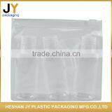 Hot Selling Transparent PVC Bag Plastic Bottle Set PET Travel Bath Set With Plastic Funnel