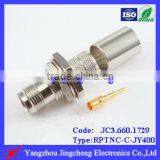 TNC Reverse Polarity Connector Female Body With Male Pin Bulkhead Crimp Straight Type for 5D-FB LMR300 Cable