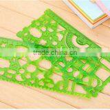 High Quality Soft 2 PCS In One Set Plastic Ruler Drawing Stencil thumbnail-4