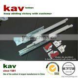 Funiture Hardware, 3-fold Full Extension Undermount Slide With Zinc Alloy Handle