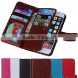 Luxury Dual Flip Detachable Wallet Stand Leather Case For iphone 6/For iphone 6 Plus