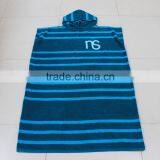 Custom Design High Standard Color Stripes Woven Woman Surf Hoodie Towel Poncho Quality Choice thumbnail-5