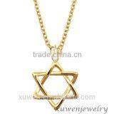 Gold Tone Ion Plated Star of David Stainless Steel Fashion Necklaces 2014