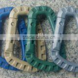 D Shape Mountaineering Buckle Snap Clip Plastic Steel Climbing Carabiner Hanging Keychain Hook thumbnail-1