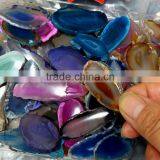 Natural Colorful Agate Jasper Slice Crystal Pendants With Different Sizes