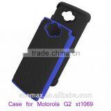 Shockproof Cover Case for Motorola Moto G2/two in One Hybrid Back Cover for Moto g2 Xt1069 thumbnail-1