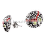 SRE0146 Fashion Jewlery Crystal Inlay 316L Stainless Steel Owl Stud Earring