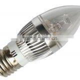 E27 3W Led Candle Light Sliver Aluminum House Color Warm White