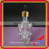 Trade Assurance 30ml Skull Head Glass e Liquid Dropper Bottle Black Frosted Glass Dropper Bottle thumbnail-4